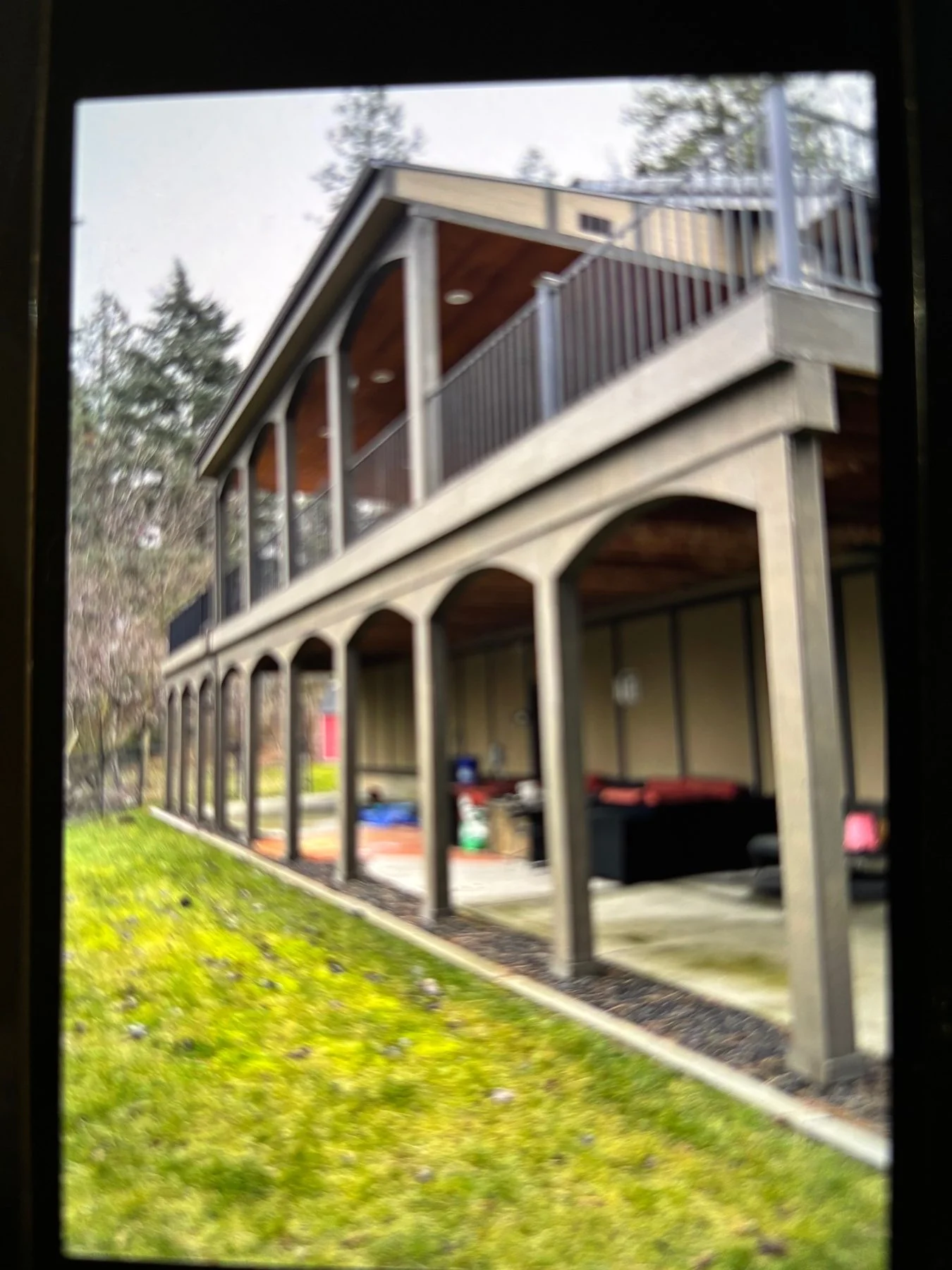 Close-up of elegant and safe deck railing and stairs.