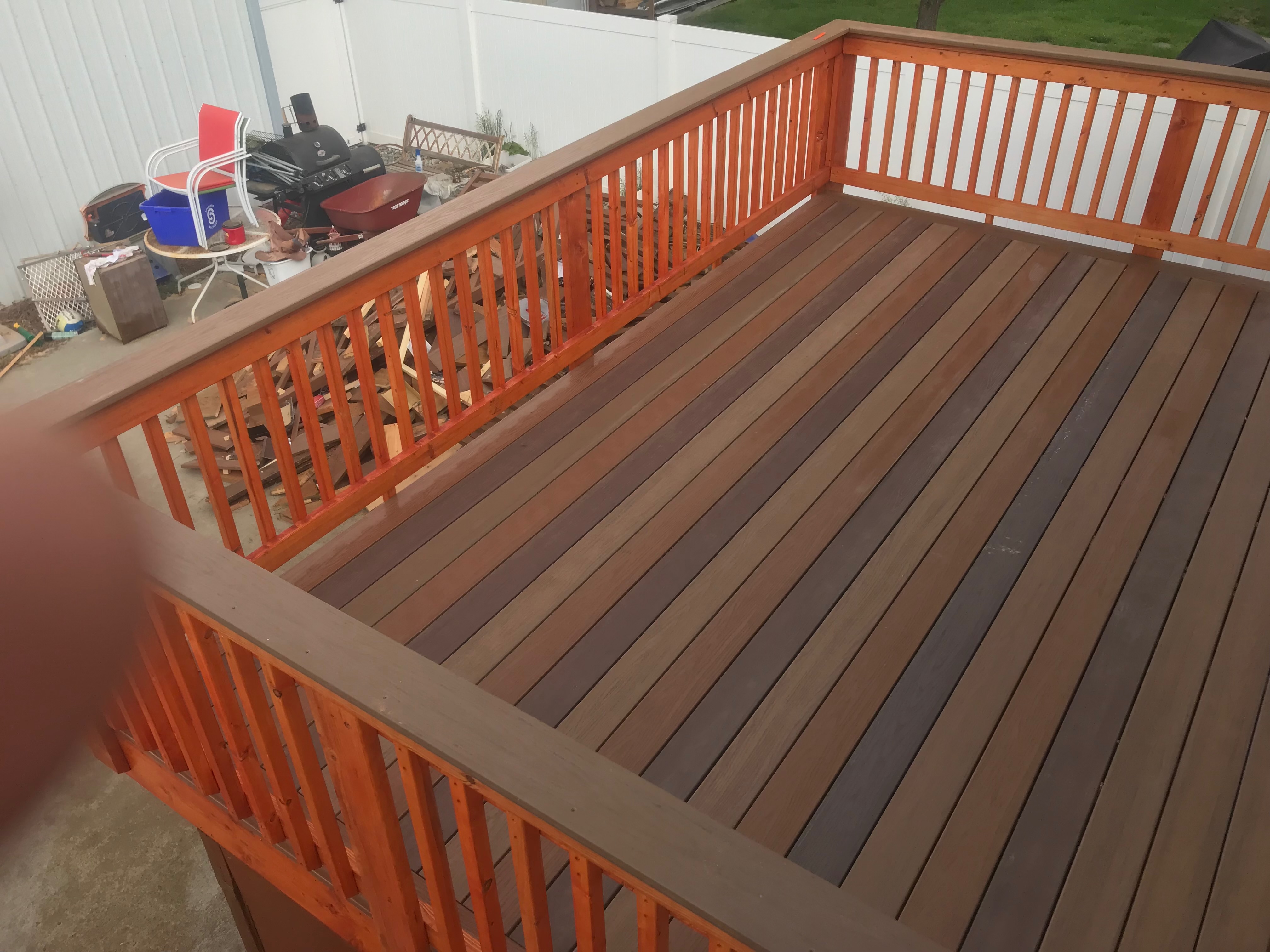 Composite Deck with Wood Rail — Spokane photo